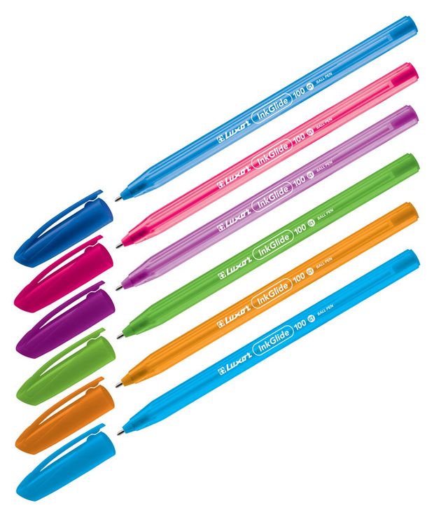 Ручка шариковая Luxor InkGlide 100 Icy синяя 07мм 1 шт 28₽