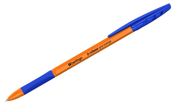 Ручка шариковая Berlingo Tribase grip orange синяя 0,7 мм, 1 шт