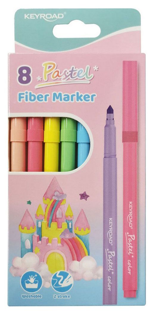 Фломастеры KEYROAD Pastel 8 цветов 217₽