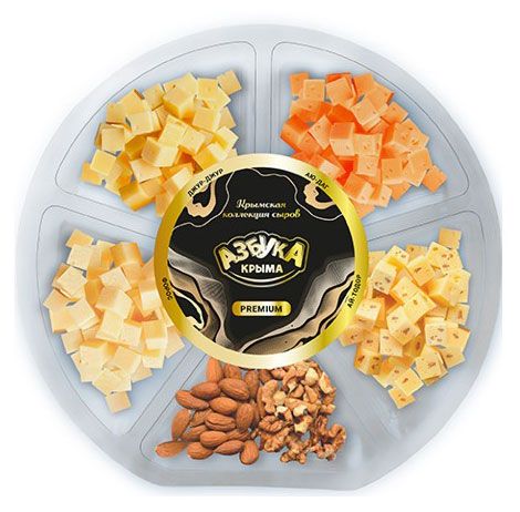 Сырная тарелка Азбука Крыма Премиум с грецким орехом и миндалем кубики БЗМЖ 200 г 634₽