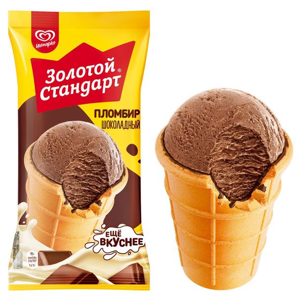 Мороженое пломбир Золотой Стандарт шоколадный БЗМЖ 86 г 59₽