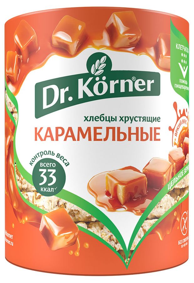 Хлеб и выпечка Хлебцы кукурузно-рисовые Dr. Korner Карамельные, 90 г
