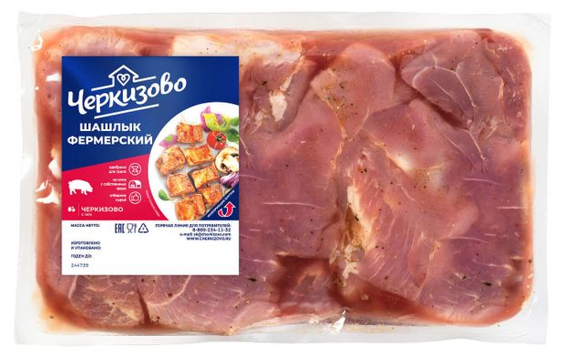 Шашлык из свинины Черкизово Фермерский (1.8-2.2 кг), 1 упаковка ~ 2 кг