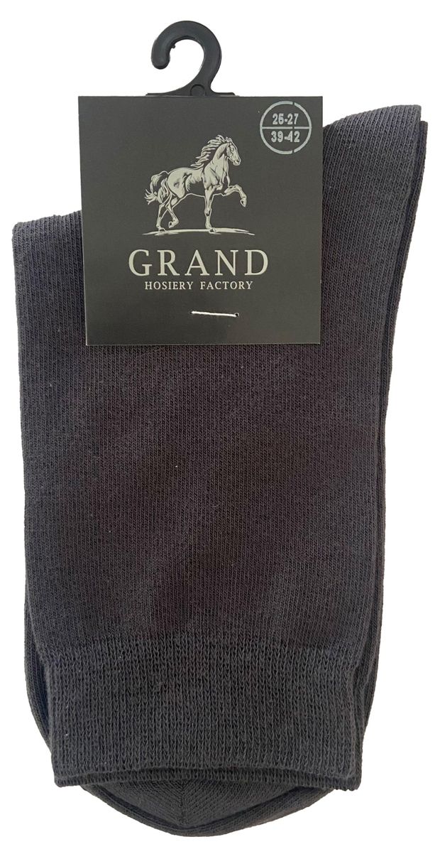 Носки мужские Гранд темно-серые, р 25-27