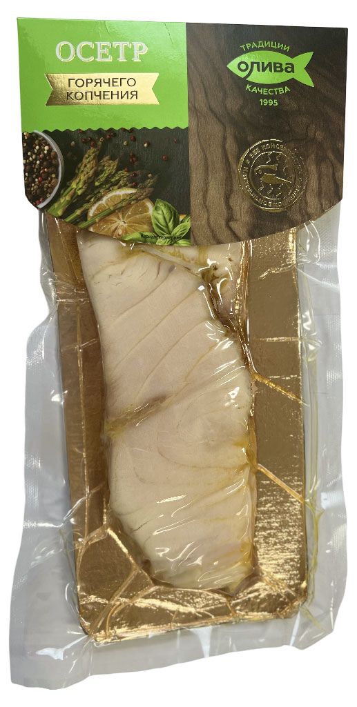 Осетр Олива кусок горячего копчения, 200 г