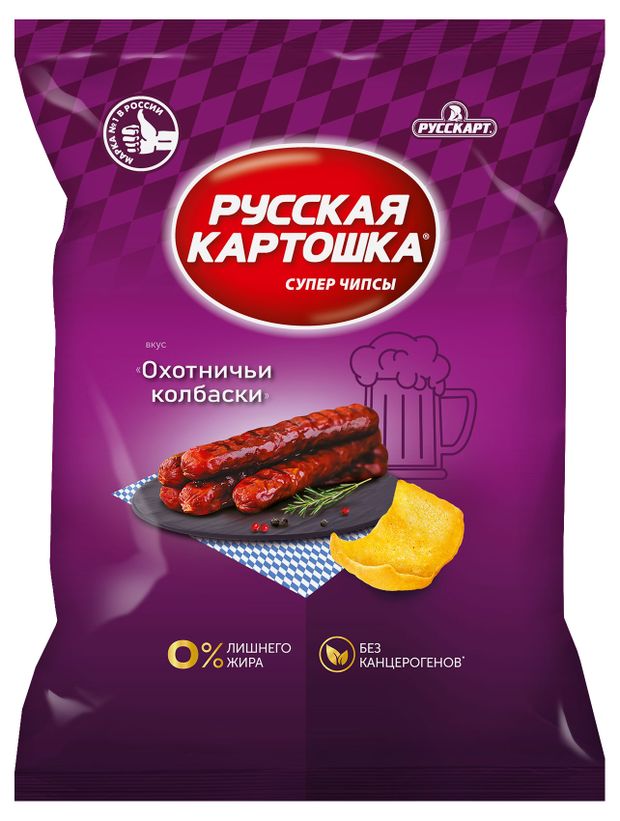 Чипсы картофельные Русская картошка охотничьи колбаски 140 г 149₽