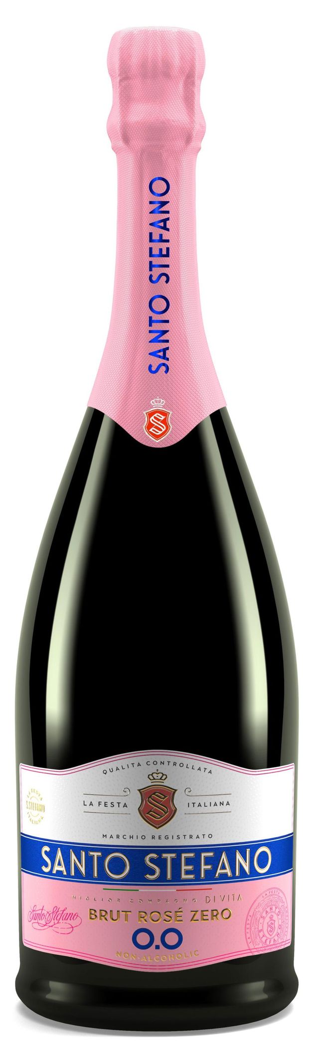 Напиток винный игристый безалкогольный Santo Stefano Brut Rose Zero Россия, 0,75 л