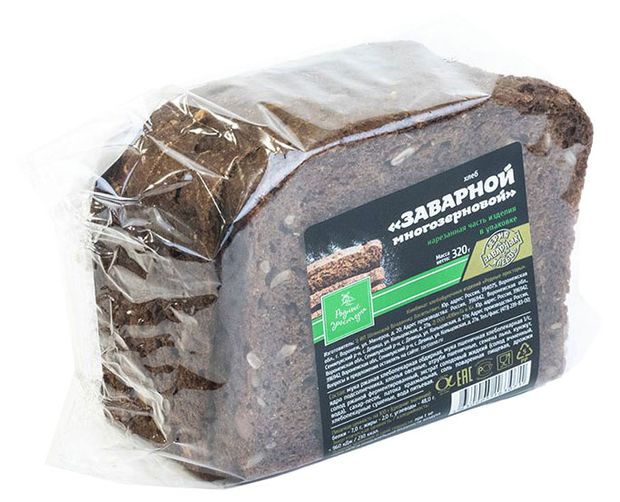 Хлеб ржано-пшеничный Родные просторы Заварной многозерновой нарезка, 320 г