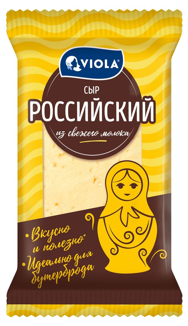 Сыр полутвердый Viola Российский кусок 50 БЗМЖ 180 г 230₽