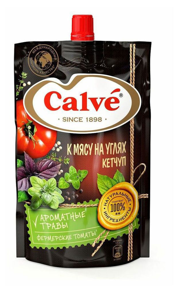 Кетчуп томатный Calve к мясу на углях 350 г 70₽