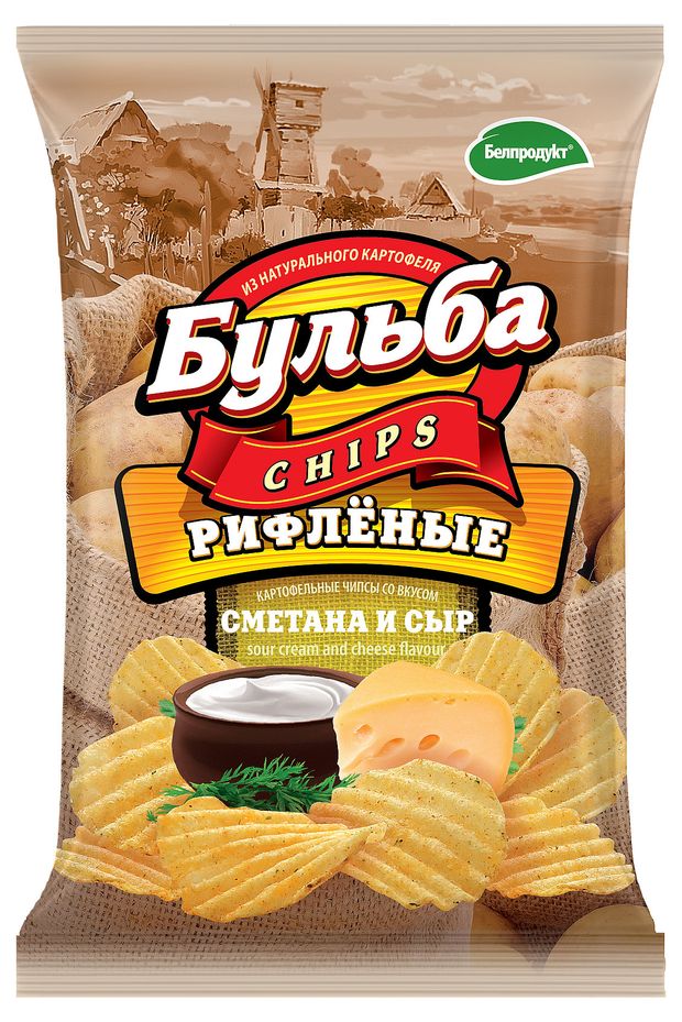 Чипсы картофельные Бульба chips сметана сыр, 75 г