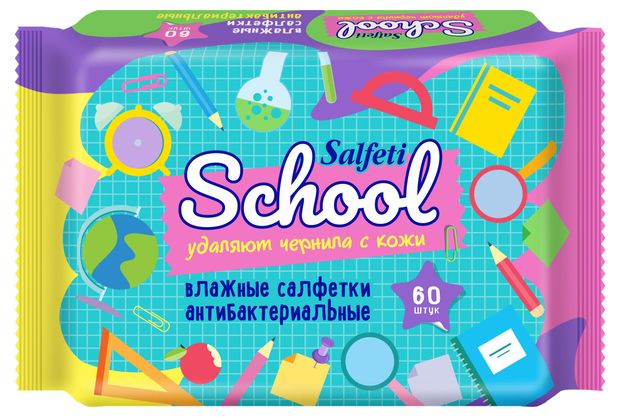 фото Влажные салфетки salfeti удаляют чернила с кожи, 60 шт