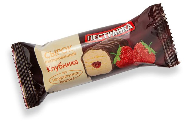 Сырок глазированный творожный Пестравка клубника батончик 23%, 40 г