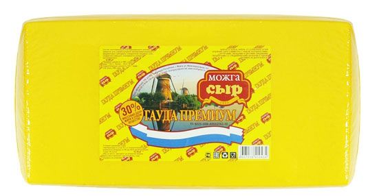 Сыр полутвердый Можгасыр Гауда Премиум 30% БЗМЖ, вес