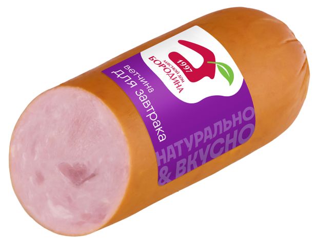 Колбасные изделия Ветчина для завтрака Мясной дом БОРОДИНА в белковой оболочке, 500 г