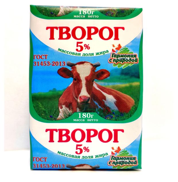 Творог Гармония с природой 5% БЗМЖ, 180 г