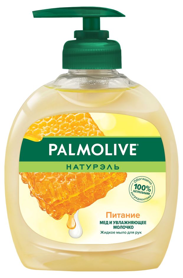 Жидкое мыло Palmolive Натурэль Питание Мед и увлажняющее молочко, 300 мл