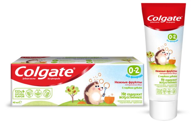 Зубная паста детская Colgate 0-2 без фторида со вкусом нежных фруктов, 40 мл