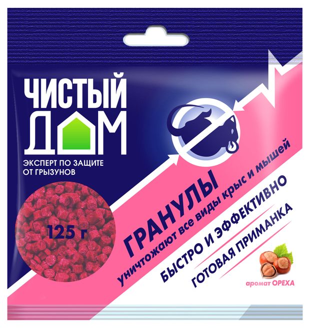 Приманка от грызунов Чистый дом Орех, 125 г