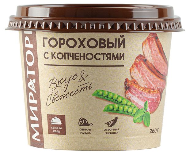 Суп Мираторг гороховый с копченостями 260 г 94₽