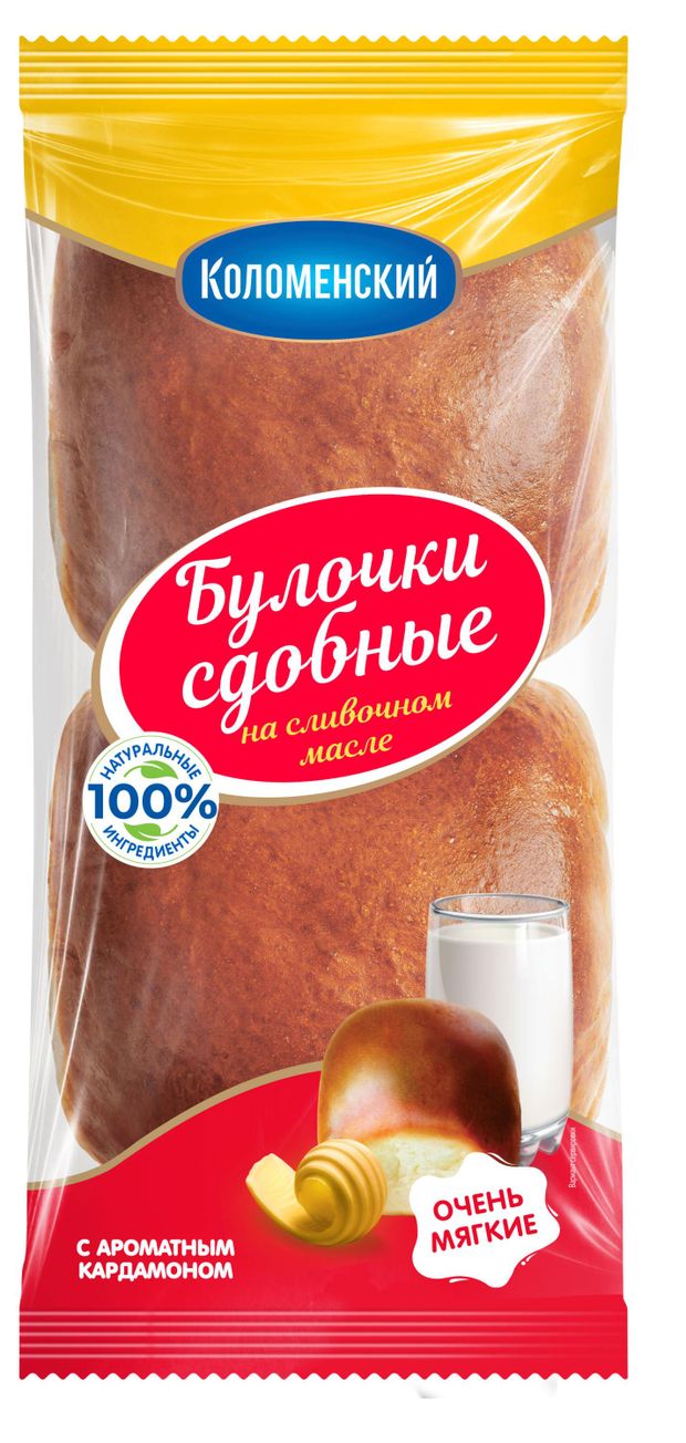 Булочки пшеничные сдобные Коломенское на сливочном масле с кардамоном 2 шт, 200 г