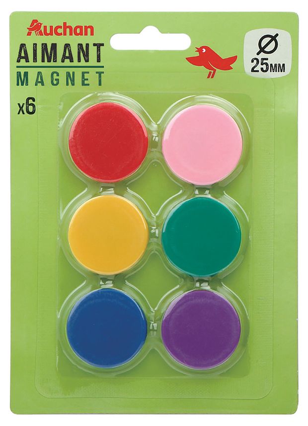 Набор магнитов АШАН Красная птица 25 мм 6 шт 58₽