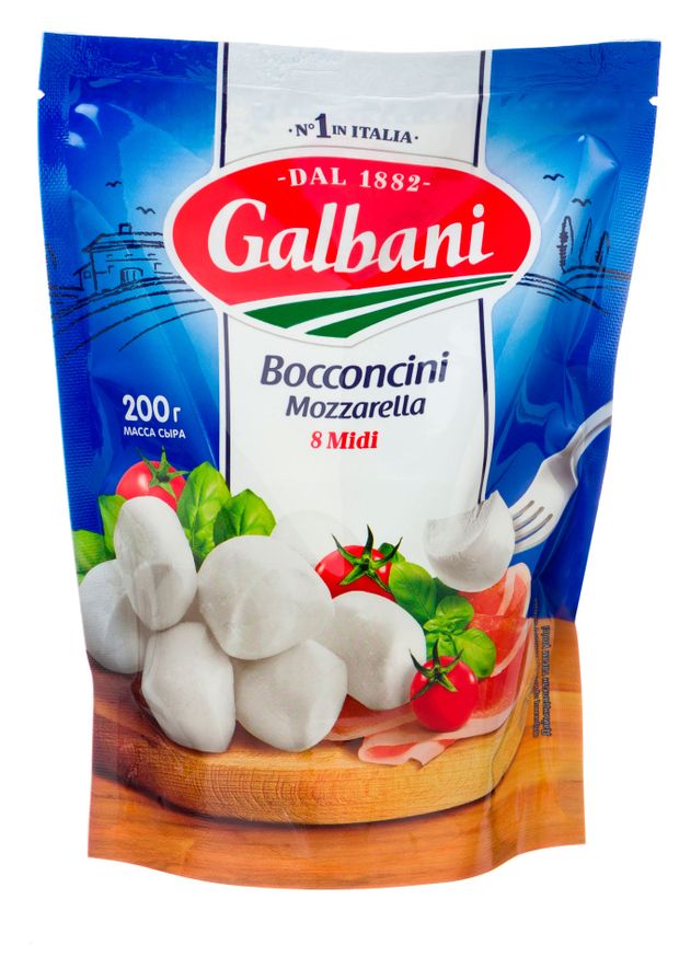 Сыр молодой рассольный Galbani Моцарелла Боккончини 8 шариков 45 БЗМЖ 200 г 260₽