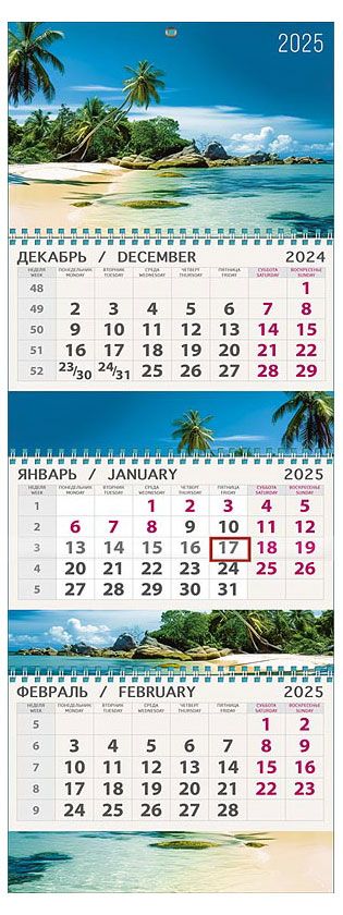 Календарь квартальный Арт Дизайн Природа 2025 г в ассортименте 279₽