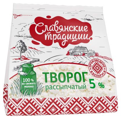 Творог рассыпчатый Славянские традиции 5% БЗМЖ, 350 г