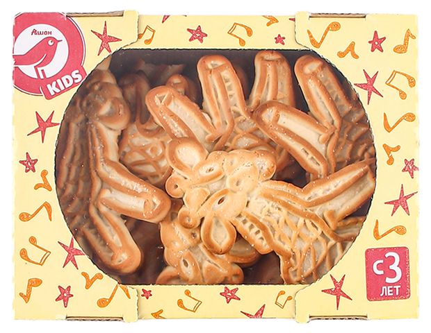 Печенье с сахаром АШАН Красная птица Kids Жирафыч, 290 г