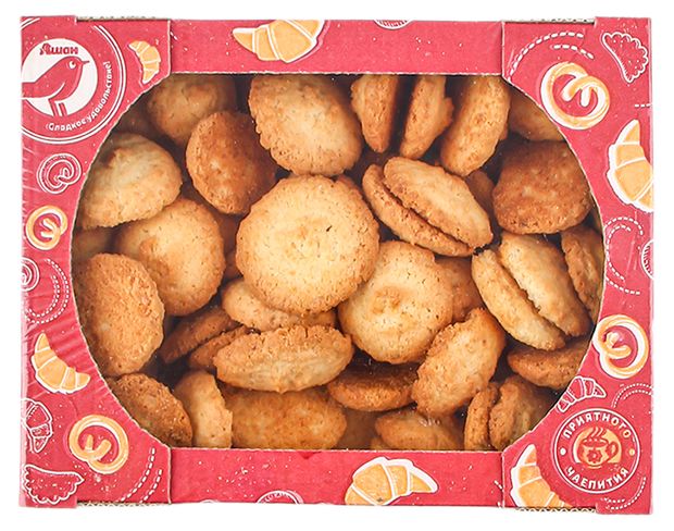 Печенье сдобное АШАН Красная птица Кокосовое, 400 г