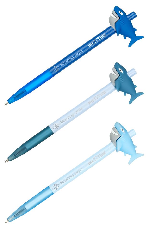 Ручка шариковая автоматическая Meshu Shark синяя 07мм 1 шт в ассортименте 100₽