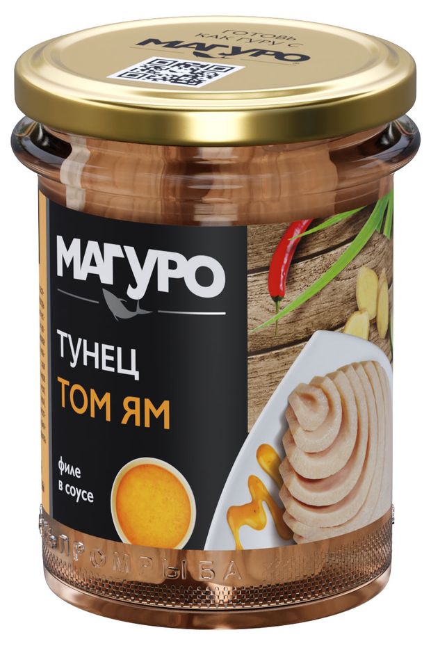 Тунец полосатый Магуро в соусе Том Ям, 200 г