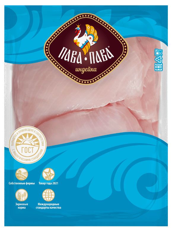 Филе грудки индейки Пава Пава вырезка охлажденная 800 г 640₽