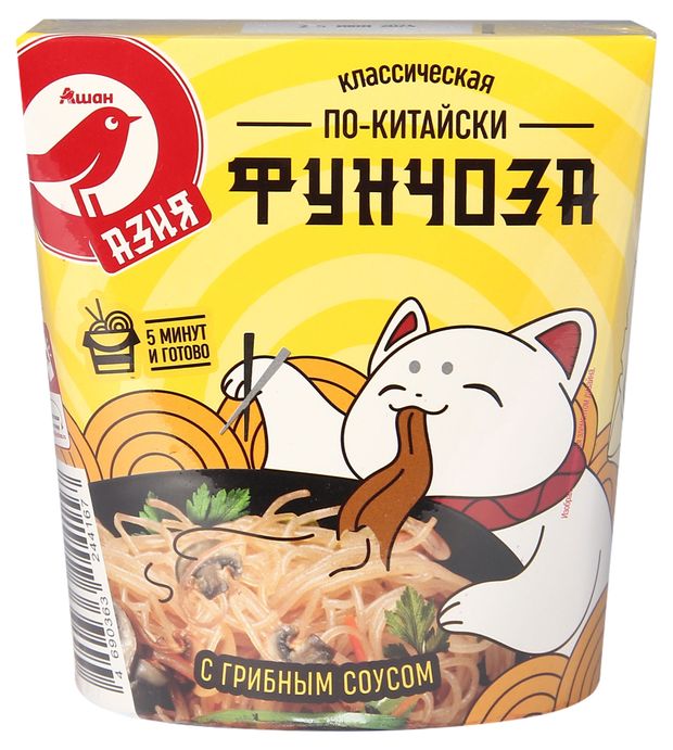 Фунчоза АШАН Красная птица по-китайски 121 г 100₽