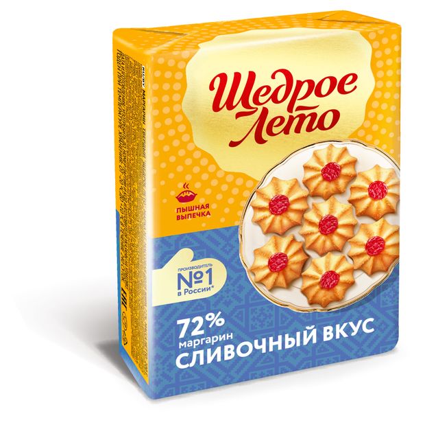 Маргарин Щедрое лето Сливочный вкус 72%, 200 г