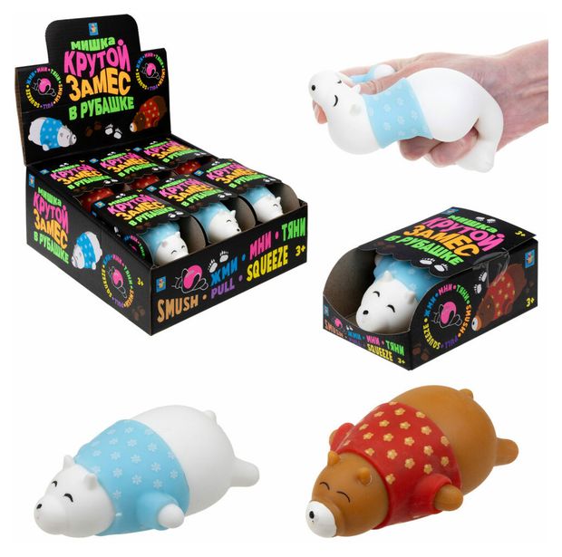 Игрушка-жмяка 1TOY Крутой замес Мишка 235₽