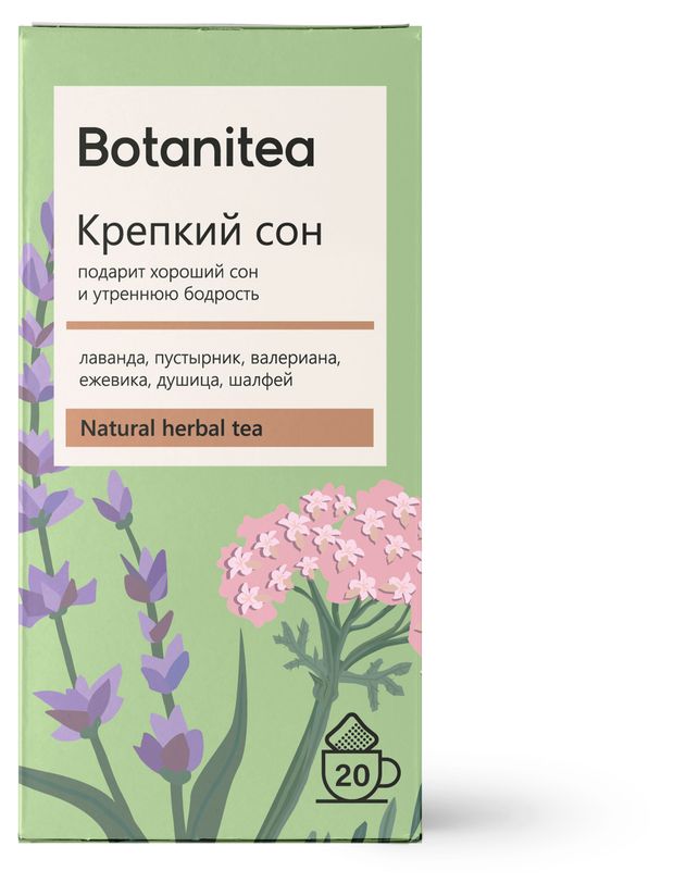 Чай травяной Biopractika Botanitea Крепкий сон в пакетиках, 20 х 1,8 г