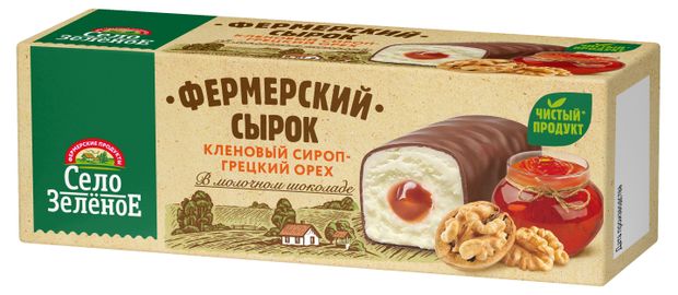 Сырок творожный Село Зеленое с наполнителем Грецкий орех с кленовым сиропом 200 45 г 80₽