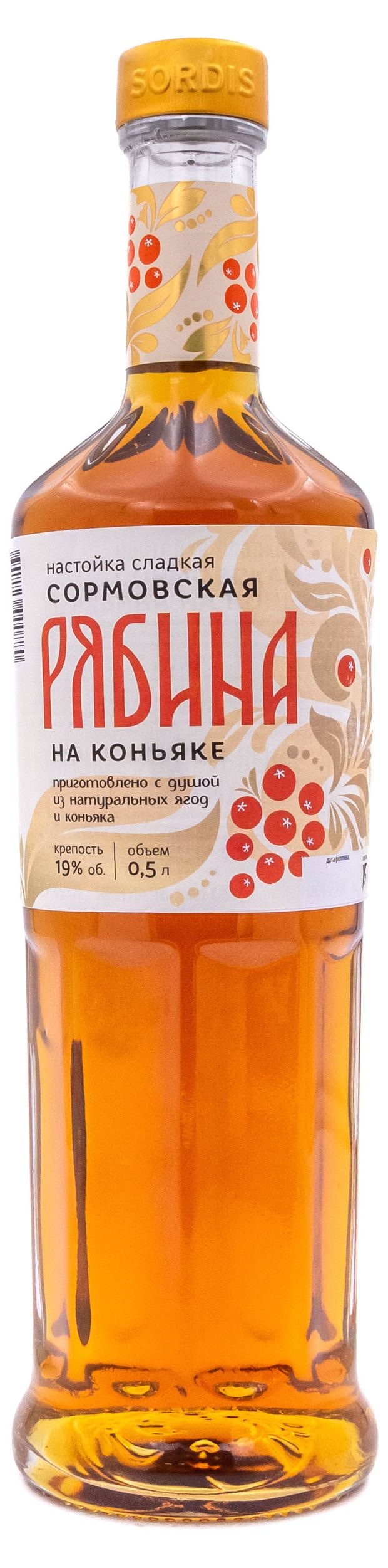 Настойка сладкая Сормовская Рябина на коньяке Россия, 0,5 л