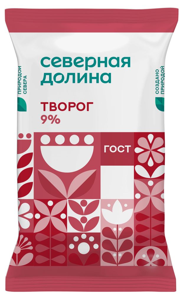 Творог Северная Долина брикет 9% БЗМЖ, 180 г