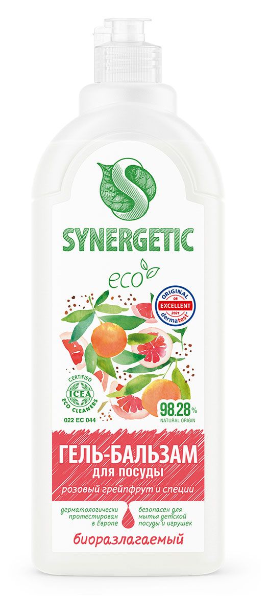 Гель-бальзам для мытья посуды Synergetic Розовый грейпфрут и специи 1 л 239₽