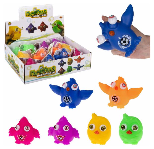 Игрушка антистресс 1TOY Пучеглаз Птицы 1 шт в ассортименте 130₽