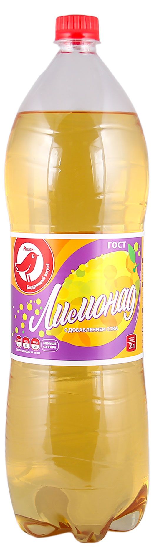 Напиток сильногазированный Лимонад АШАН Красная птица 2 л 90₽