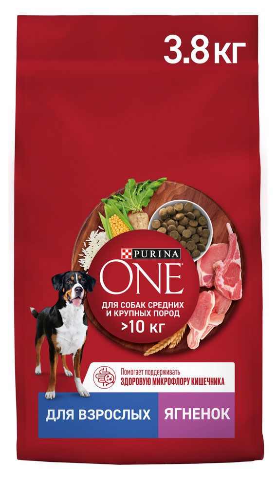 Сухой корм для собак Purina ONE с ягненком и рисом 38 кг 1470₽