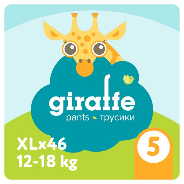 фото Трусики-подгузники lovular giraffe xl 12-18 кг, 46 шт