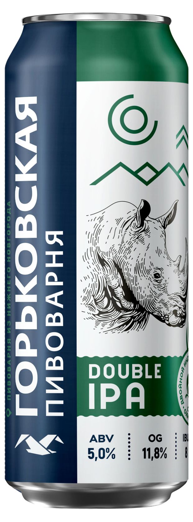 Пиво светлое Горьковская Пивоварня нефильтрованное Double India Pale Ale 7,5%, 450 мл