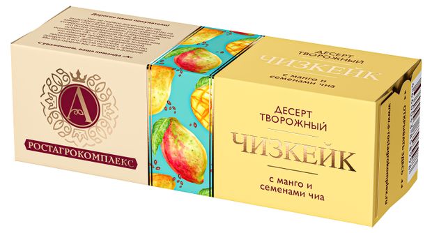 Десерт творожный АРостагрокомплекс Чизкейк с манго и семенами чиа 15 БЗМЖ 40 г 95₽