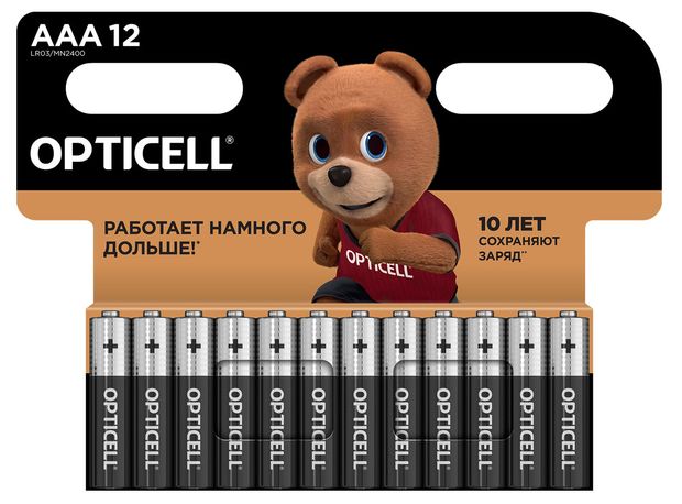 Батарейки Opticell щелочные AAA, 12 шт