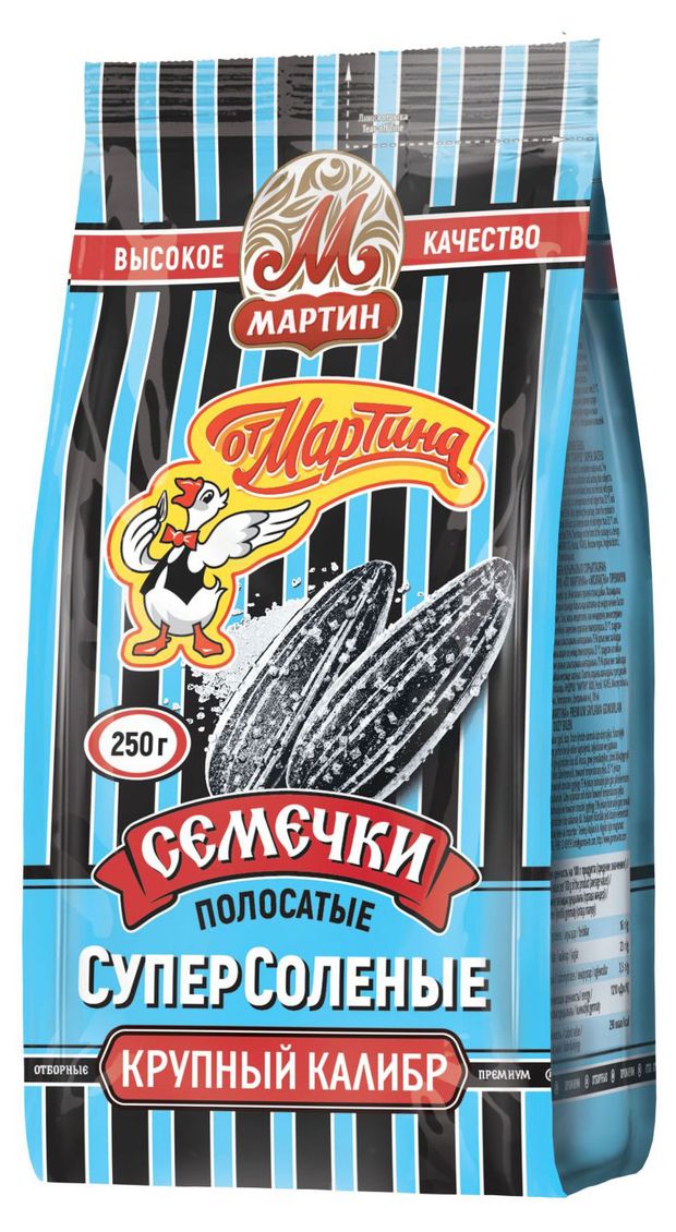 Семечки подсолнечные От Мартина отборные полосатые суперсоленые 250 г 200₽